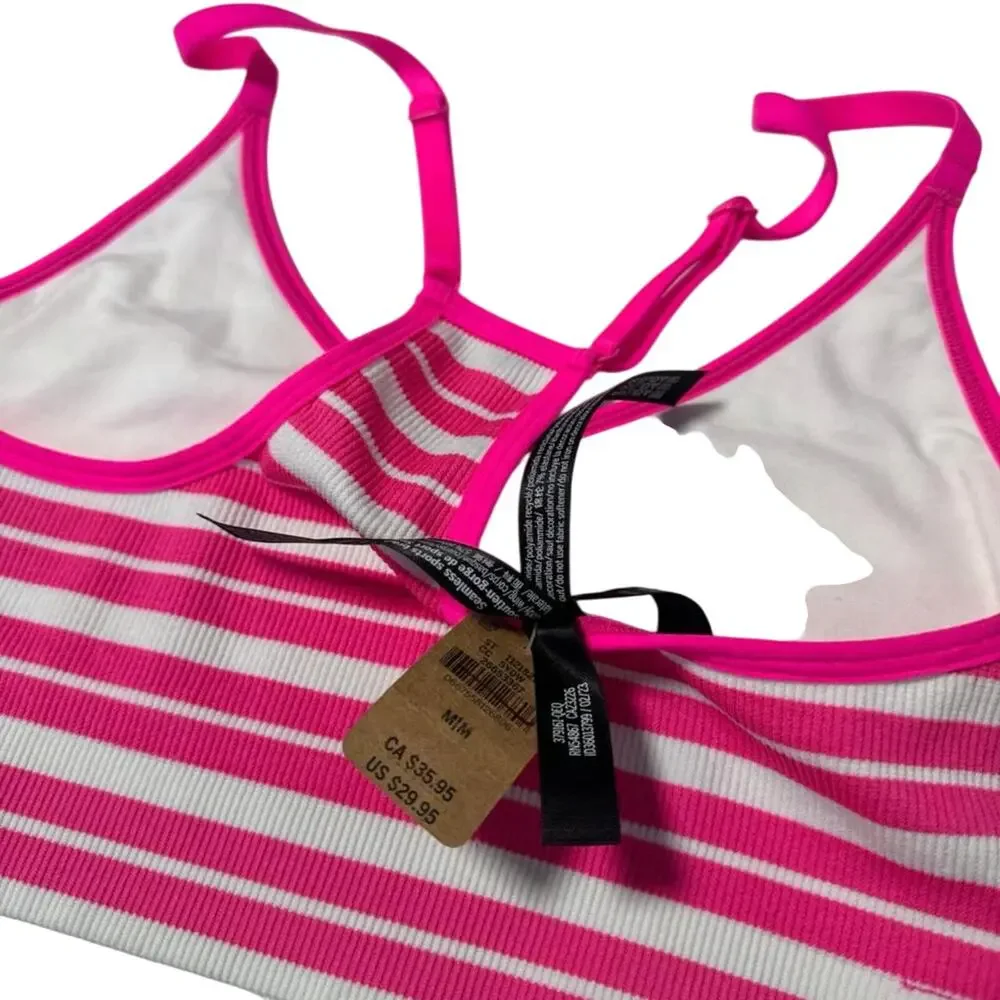 NWT Victorias Secret PINK Seamless Reversible Low Impact Sports Bra Size M